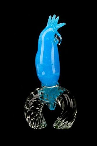 Murano Glass Cockatoo Sculpture by Licio Zanetti