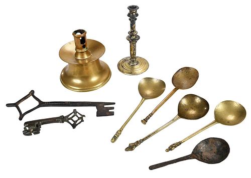 Group of Nine Continental Table Objects