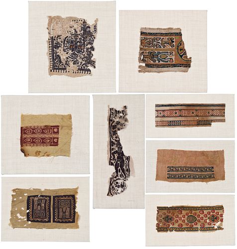 Group of Eight Coptic Textile Fragments