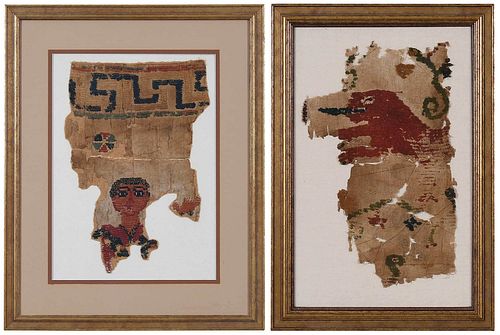 Two Framed Coptic Textile Fragments