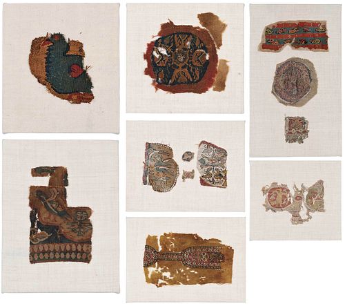 Group of Seven Coptic Textile Fragments