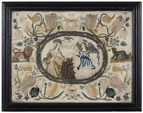 Charles II Silk Needlework of the Annunciation