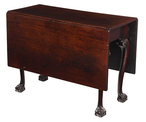 Chippendale Carved Mahogany Drop Leaf Table
