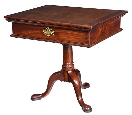 George III Figured Mahogany Ratcheted Writing Table
