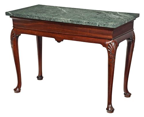 George III Shell Carved Mahogany Marble Top Pier Table
