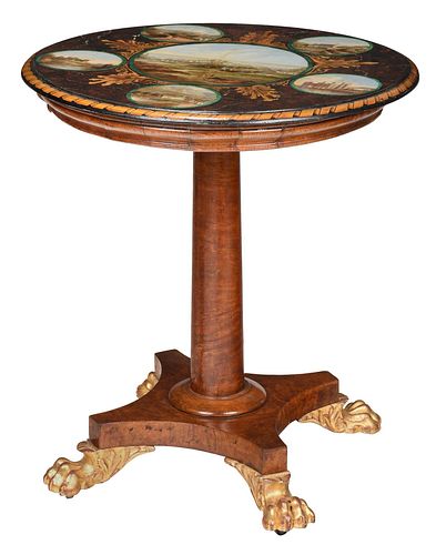 Fine Neoclassical Painted Mahogany Pedestal Table