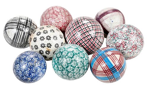 Group of 19 Porcelain Carpet Balls