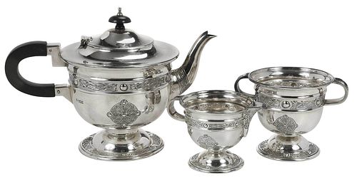 Three Piece Irish Silver Tea Service