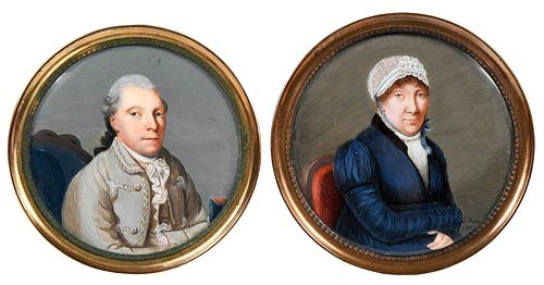 A Pair of Portrait Miniatures, Elisa