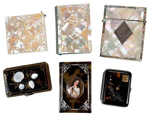 Six Tortoiseshell and Mother of Pearl Cases