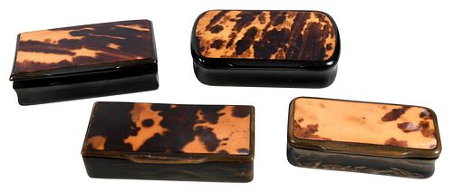 Four Tortoiseshell and Horn Boxes