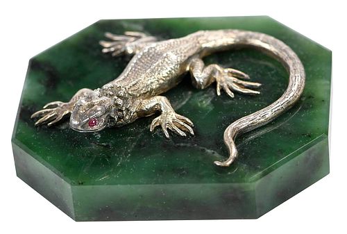 Faberge or Faberge Style Silver Lizard 