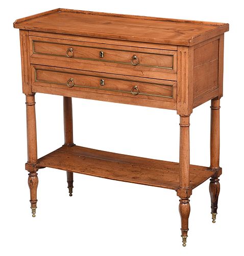 Provincial Louis XVI Fruitwood Two Drawer Console