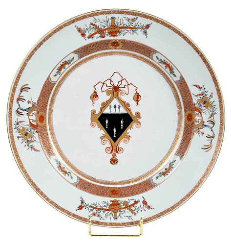 *Chinese Export Armorial Porcelain Charger, King