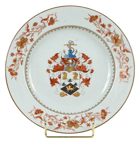 Chinese Export Armorial Porcelain Plate, Gardiner