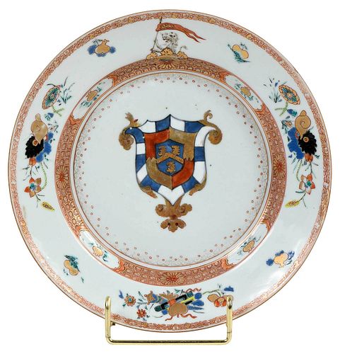 *Chinese Export Armorial Porcelain Plate, Bromley