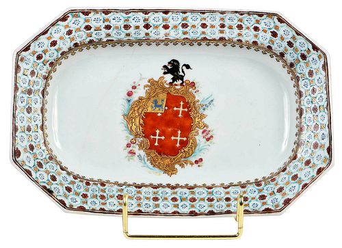 Chinese Export Armorial Porcelain Tray, Chase