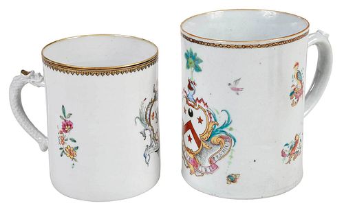 *Two Chinese Export Armorial Porcelain Mugs, Wilson and Farquhar