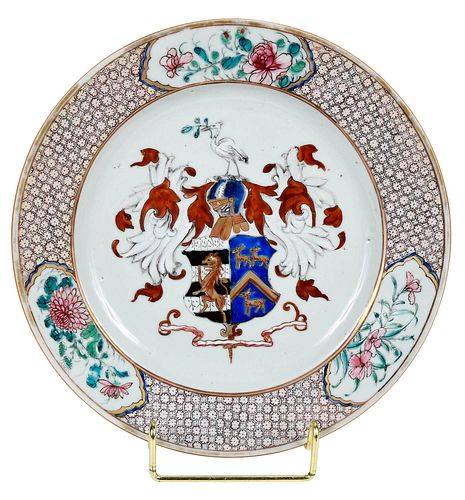 Chinese Export Armorial Porcelain Plate, Gibson