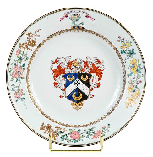 *Chinese Export Armorial Porcelain Plate, Craigie