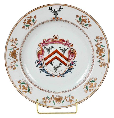*Chinese Export Armorial Porcelain Plate, Bucknell