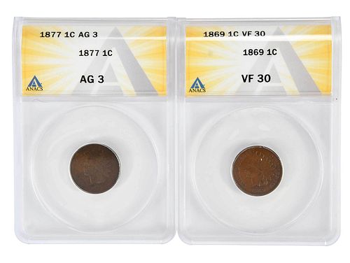 Two Better Date Graded Indian Head Cents 