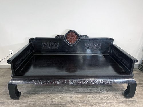LARGE CHINESE ZITAN DAY BED