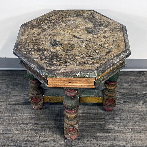 PETER HUNT OCTAGONAL PAINTED SIDE TABLE