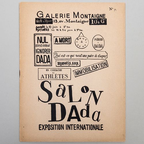  Salon Dada, Exposition International, Paris Exhibition Catalogue