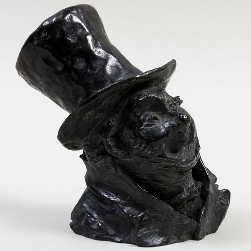 After Honoré Daumier (1808-1879): Head of a Man in a Top Hat