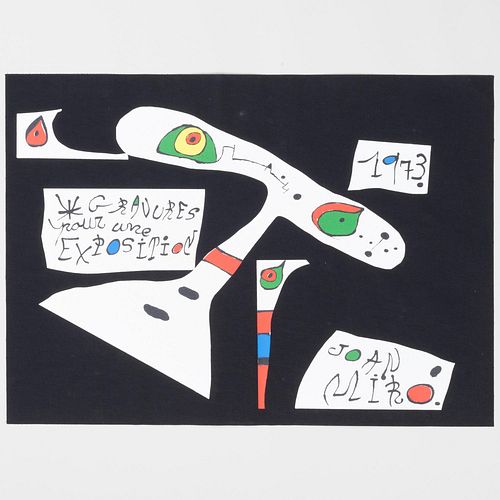 After Joan Miró (1893-1983): Cover for Gravures pour une exposition