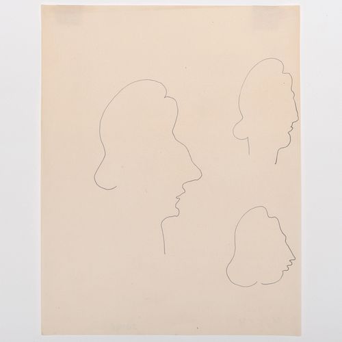 Henri Matisse (1869-1954): Trois etudes, profil; and Deux profils