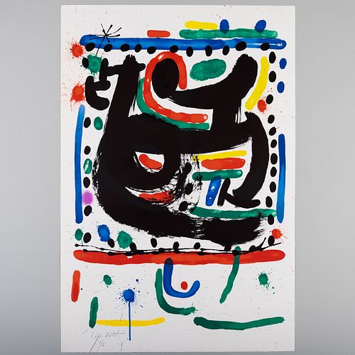 Joan Miró (1893-1983): Intermediate State of Poster for the Opening of the Mourlot Atelier in New York