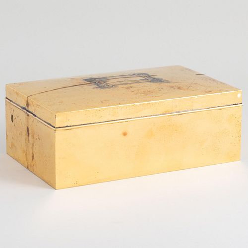 American Silver Gilt Box with Hinged Cover