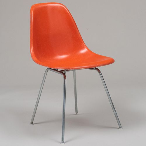 Mid Century Modern Plastic and Metal Side Chair, Herman Miller
