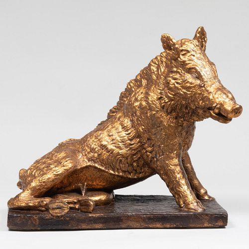 Gilt and Patinated Composition Model of the Florentine Boar (Il Porcellino), After Pietro Tacca