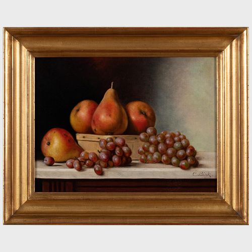 C. Birk: Still Life with Pears and Grapes