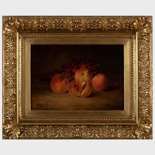 Bryant Chapin (1859-1927): Still Life with Peaches and Grapes