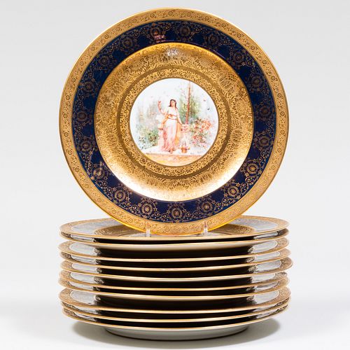 Set of Eleven Limoges Porcelain Cabinet Plates