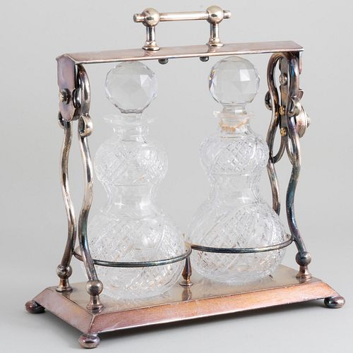 Silver Plate and Cut Glass Tantalus