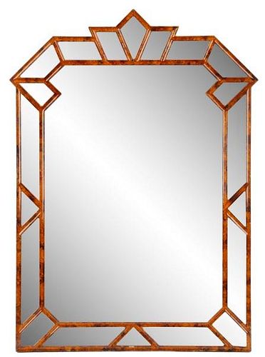 Giovannini Chelini Faux-Tortoiseshell Wood Mirror