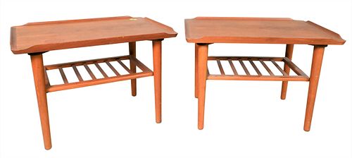 A Pair of Kubus Danish Modern Slotted End Tables