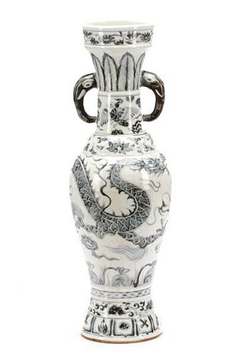 Song Style Porcelain Funerary Urn Dragon Vase