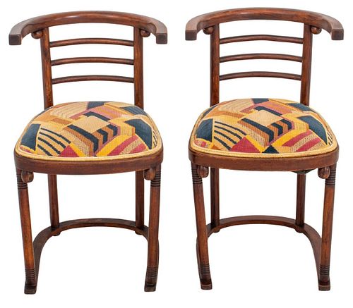 Josef Hoffman "Cabaret Fledermaus" Chairs, Pair
