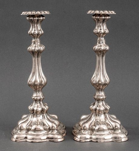 Austrian Silver Candlesticks, Pr., c 1880-1890