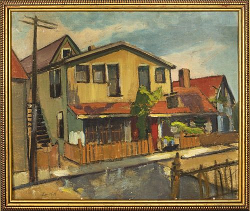 Leon Kroll "Street Scene" Oil on Canvas Board