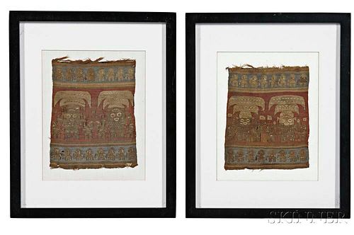 Two Framed Pre-Columbian Textile Fragments