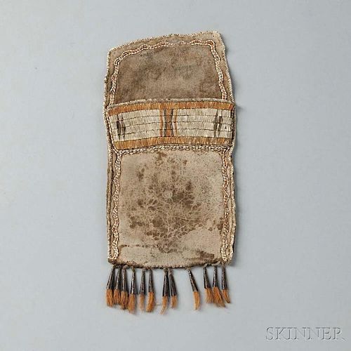 Eastern Plains/Woodlands Quilled Buffalo Hide Shot Pouch