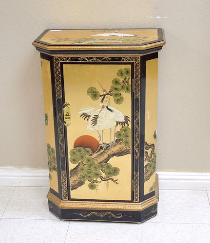 Oriental Gilt Lacquer Single Door Small Cabinet.
