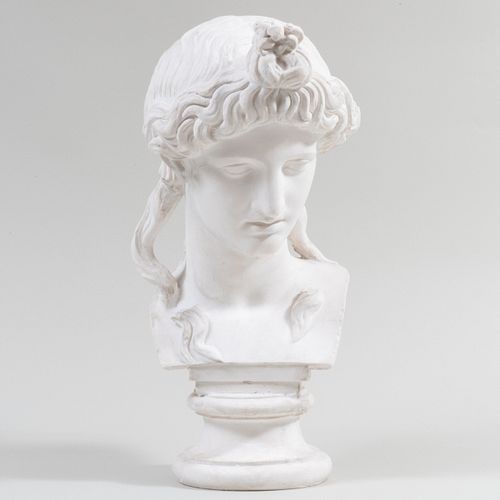 White Plaster Bust of a Classical Woman